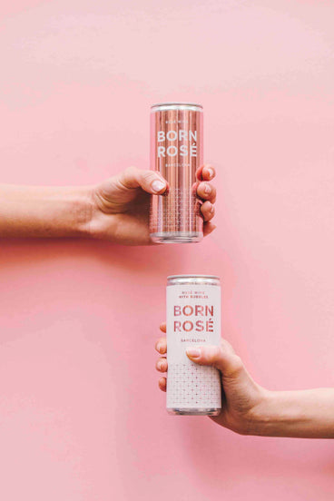 rose wine in a can